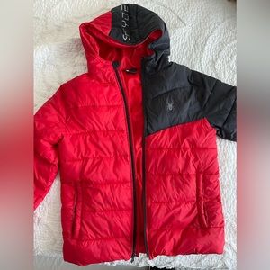 Boys Red and Black Spyder Coat